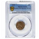 1955 Wheat Cent PCGS AU50 DDO, FS-101