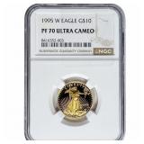 1995-W 1/4oz $10 Gold Eagle NGC PF70 Ultra Cameo