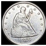 1875-CC Silver Twenty Cents NEARLY  UNCIRCULATED