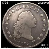1795 2 Leaves Flowing Hair Dollar ABOUT UNCIRCULAT