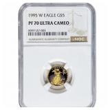 1995-W 1/10oz $5 Gold Eagle NGC PF70 Ultra Cameo