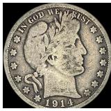 1914-S Silver Barber Half Dollar NICELY  CIRCULAT