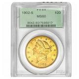 1902-S $20 Gold Double Eagle PCGS MS60
