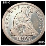 1851-O Seated Liberty Quarter HIGH GRADE