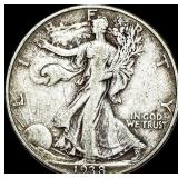 1938-D Walking Liberty Half Dollar LIGHTLY  CIRCU