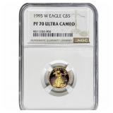 1995-W 1/10oz $5 Gold Eagle NGC PF70 Ultra Cameo