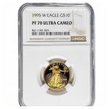 1995-W Gold Eagle $10 1/4 oz NGC PF70 Ultra Cameo