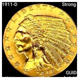1911-D Strong D $2.50 Gold Quarter Eagle CHOICE BU