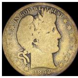 1892-S Silver Barber Half Dollar NICELY  CIRCULAT