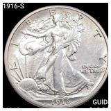 1916-S Walking Liberty Half Dollar CHOICE BU