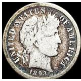 1893-S Silver Barber Dime NICELY CIRCULATED