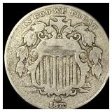 1872 Shield Nickel LIGHTLY CIRCULATED