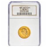 1875 Netherlands .1947oz Gold 10 Gulden NGC MS65