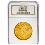 1904 $20 Gold Double Eagle NGC MS63