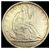 1861-O Seated Liberty Half Dollar NEARLY UNCIRCULA