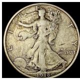 1918-S Walking Liberty Half Dollar LIGHTLY  CIRCU