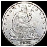 1869 Seated Liberty Half Dollar CLOSELY  UNCIRCUL