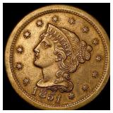 1851 Braided Hair Large Cent CLOSELY  UNCIRCULATE