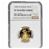1995-W Gold Eagle $10 1/4 oz NGC PF70 Ultra Cameo