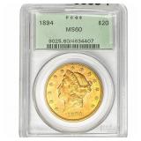 1894 $20 Gold Double Eagle PCGS MS60