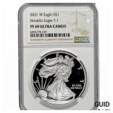 2021-W Silver Eagle NGC PF69 UC Heraldic Eagle T-1