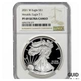 2021-W Silver Eagle NGC PF69 UC Heraldic Eagle T-1