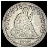 1877-CC Silver Seated Liberty Quarter LIGHTLY  CI
