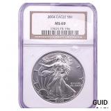 2004 Silver Eagle NGC MS69