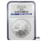 2008 Silver Eagle NGC MS69