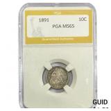 1891 Seated Liberty Dime PGA MS65
