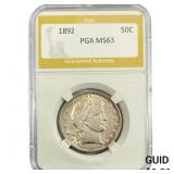 1892 Barber Half Dollar PGA MS63