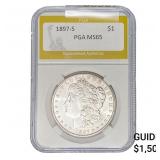 1897-S Morgan Silver Dollar PGA MS65