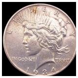 1934 Silver Peace Dollar CLOSELY UNCIRCULATED