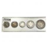 [5 Coins]1907-1943 U.S. Type Coin Set 1C-50C
