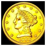 1906 Liberty Head Gold Quarter Eagle $2.50 CHOICE
