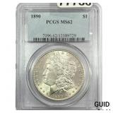 1890 Morgan Silver Dollar PCGS MS62