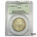 1936 Norfolk Half Dollar PCGS MS66