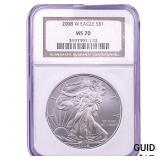 2008 Silver Eagle NGC MS70