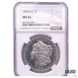 1878-CC Morgan Silver Dollar NGC MS62