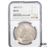 1883-CC Morgan Silver Dollar NGC MS64