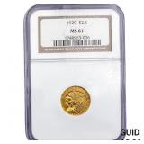 1929 $2.50 Gold Quarter Eagle NGC MS61
