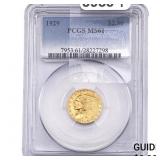 1929 $2.50 Gold Quarter Eagle PCGS MS61