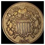 1865 Bronze Two-Cent Piece CLOSELY  UNCIRCULATED