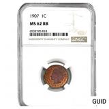1907 Wheat Cent NGC MS62 RB
