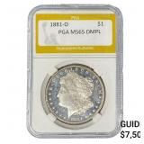 1881-O Morgan Silver Dollar PGA MS65 DMPL