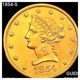 1854-S $10 Gold Eagle UNCIRCULATED