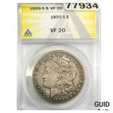 1899-S Morgan Silver Dollar ANACS VF20