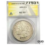 1890-S Morgan Silver Dollar ANACS AU50