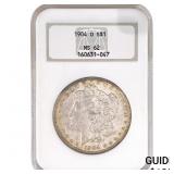 1904-O Morgan Silver Dollar NGC MS62