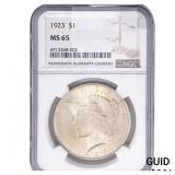 1923 Silver Peace Dollar NGC MS65